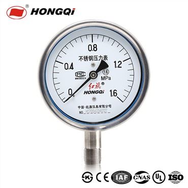 Hongqi Y-100bf (4 ") Endüstride Yaygın Olarak Kullanılan İyi Kalite Tüm Paslanmaz Çelik Basınç Göstergesi OEM